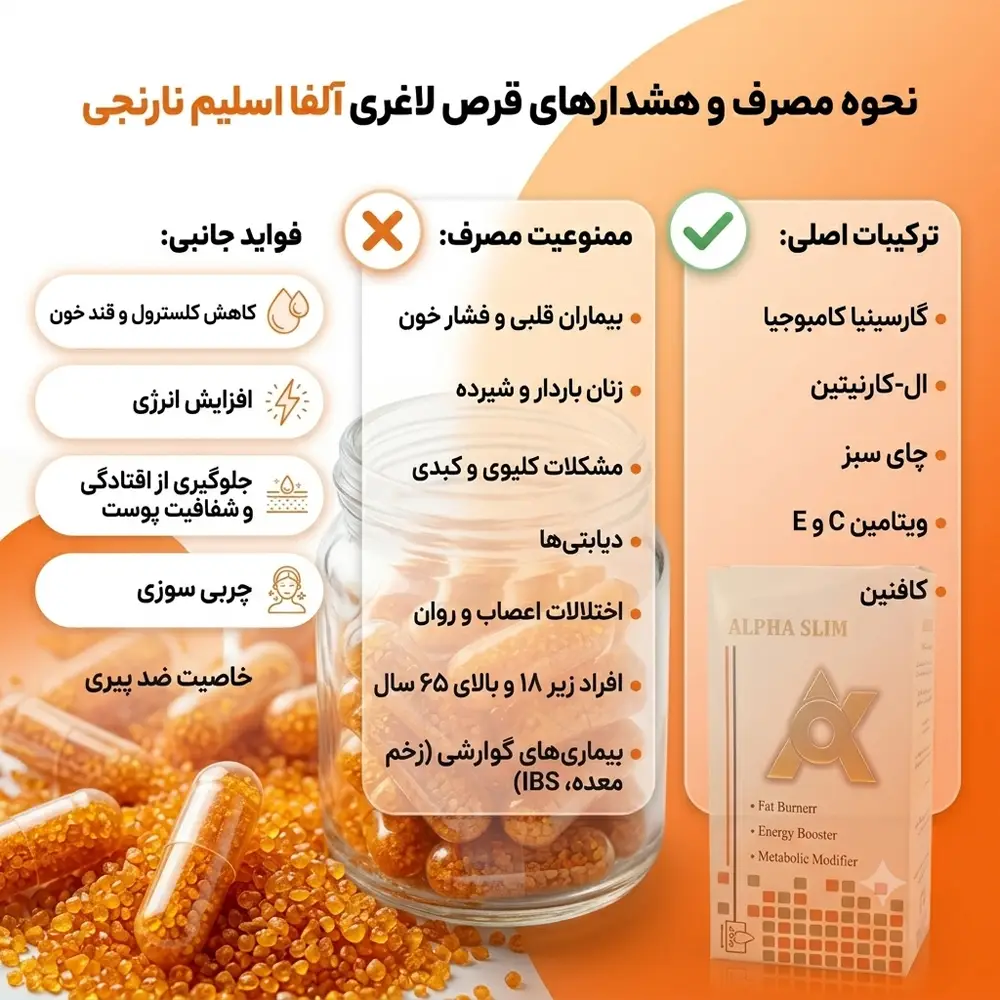 قرص لاغری آلفا اسلیم نارنجی را چگونه مصرف کنیم؟ 