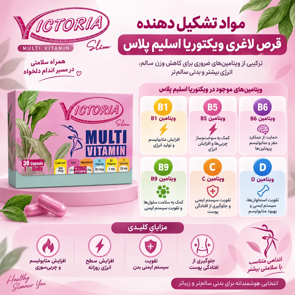 قرص لاغری ویکتوریا اسلیم 2 مواد تشکیل دهنده قرص لاغری ویکتوریا اسلیم پلاس